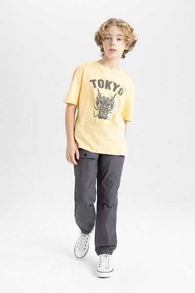 DeFacto Boy's Oversize Fit Crew Neck Printed Short Sleeve T-Shirt C3170A824SM