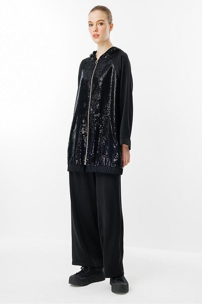 Ghisa Sequin Detailed Suit Black