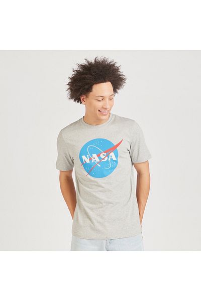 SP Characters NASA Print Crew Neck Slim Fit T-shirt with Short Sleeves