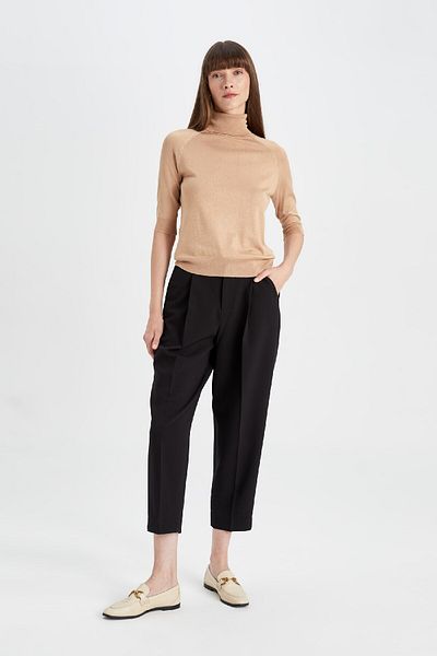 DeFacto Regular Fit Turtleneck Half Sleeve Basic Plain Knitwear Sweater U8280Az24Au