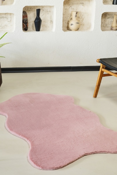 Kaşmir Halı 7/24 Cosy Premium Pembe Yumuşak Dokulu Salon Mutfak Halısı Yolluk