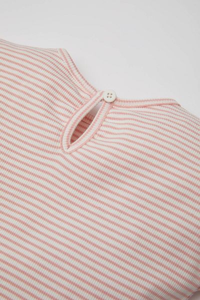 DeFacto Baby Girl Crew Neck Striped Short Sleeve T-Shirt C4000a524sm