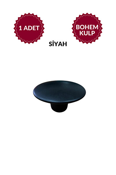 MKLAKS Bohem Polimer Pilastik Düğme (SİYAH) Yuvarlak Düğme Mobilya Mutfak Çek...
