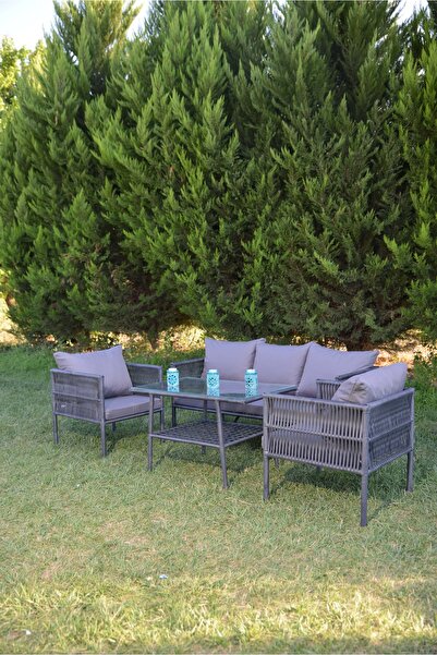 UYSALGARDEN Kuzey 5 Kişilik Bahçe Balkon Takımı Antrasit Gri