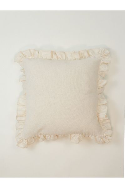 Galia Tasarım Κάλυμμα μαξιλαριού Bohemian Frilly Throw - Κρέμα