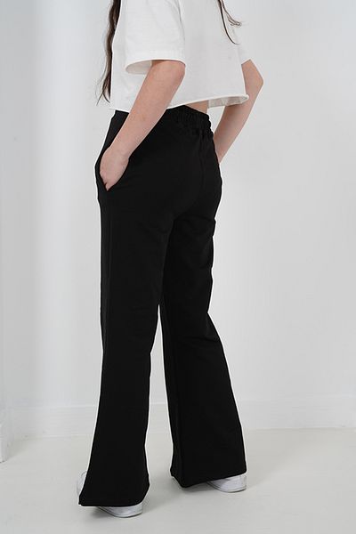 HayKids Girl's Two Thread Fabric Striped Slit Long Jogger Pants