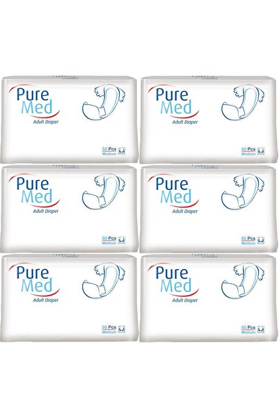Puremed Patient Diaper with Waist Band Textile Surface Medium M-Medium 180 Pi...