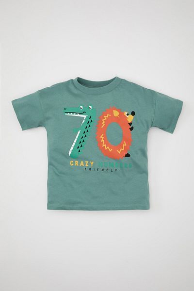 DeFacto Baby Boy - Crew Neck Printed Short Sleeve T-Shirt C4001A524SM