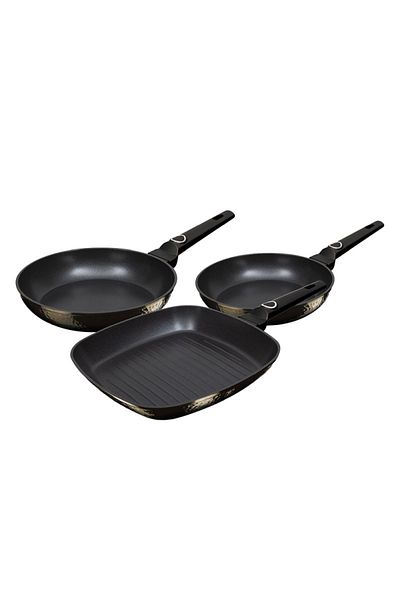 Berlinger Primal Gloss Collection Titanium Coated Steak Pan Set 3 Pieces