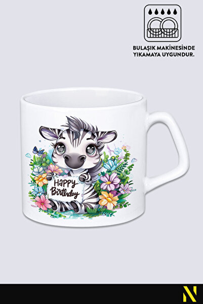 nilizma Happy Birthday Birthday Cute Zebra Mug Cup Mug 225 ml