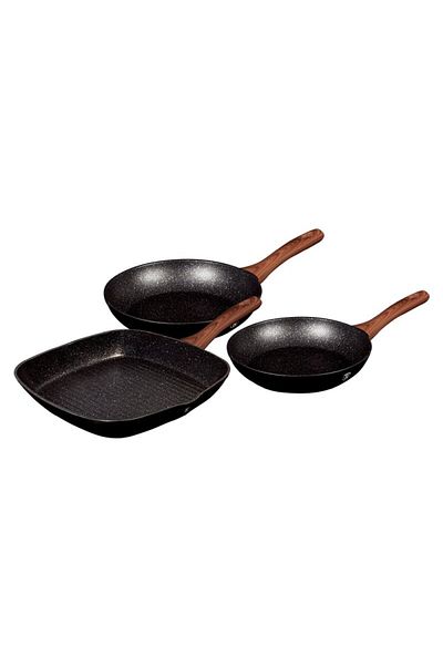 Berlinger Set of 3 pans with marble surface Ebony Line Rosewood