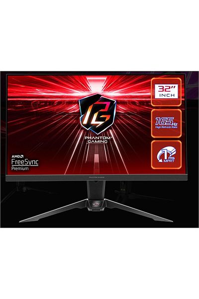 ASROCK Monitor Gaming LED VA QHD 165Hz, 1ms, FreeSyncTM VESA DisplayHDRTM HDMI, Pivot, VESA, negru
