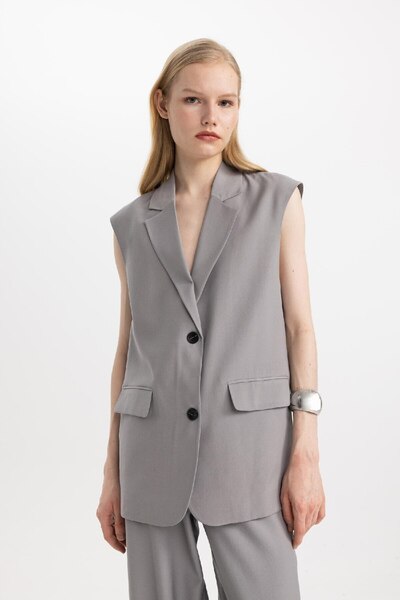 DeFacto Oversize Wide Fit Sleeveless Blazer Jacket Vest C4429Ax24Sm