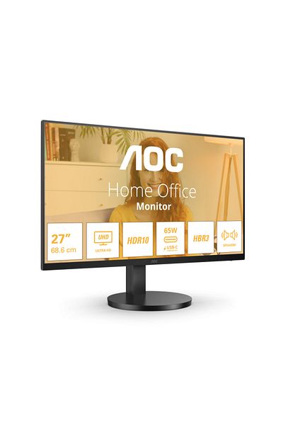 Aoc Monitor IPS, 4K, UHD, 60Hz, 4ms, HDR10, Boxe HDMI, USB, Negru