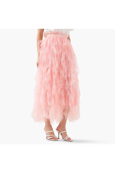 2Xtremz Embellished Ruffled Skirt with Paperbag Hem