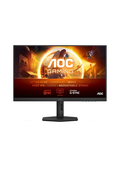 Aoc Monitor Gaming IPS, QHD, 180Hz, 1ms, 0.5ms, HDR10, Pivot, HDMI, DisplayPort, Negru
