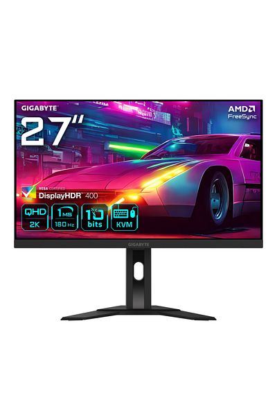 Gigabyte Monitor Gaming IPS, QHD, DisplayPort, HDMI, Boxe, Hz, ms, Negru