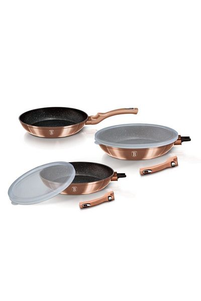 Berlinger Pan set with removable handle 5 pcs Rosegold Metallic Line