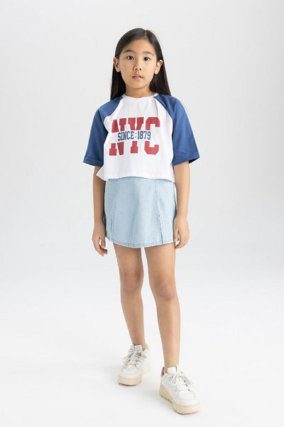 DeFacto Fustă pantaloni scurti de jeans pentru fete Z7690A624SM