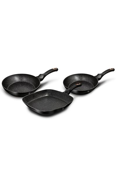 Berlinger Black Rose Collection 3-piece pan set with marble top