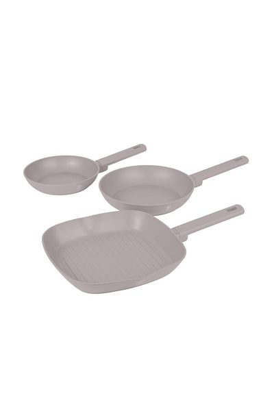 Berlinger 3-piece titanium-coated steak pan set Taupe Collection