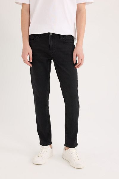 DeFacto Carlo Skinny Fit Extra Slim Fit Κανονική μέση Extra Skinny Leg Μαύρο τζιν παντελόνι S2285az24au