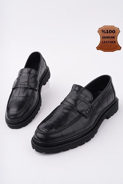 MUGGO Owner Laceless Genuine Leather Men's Daily Casual Shoes