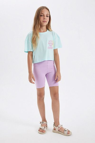 DeFacto Dívčí tričko s potiskem Crop Crew Neck C4506A824SM
