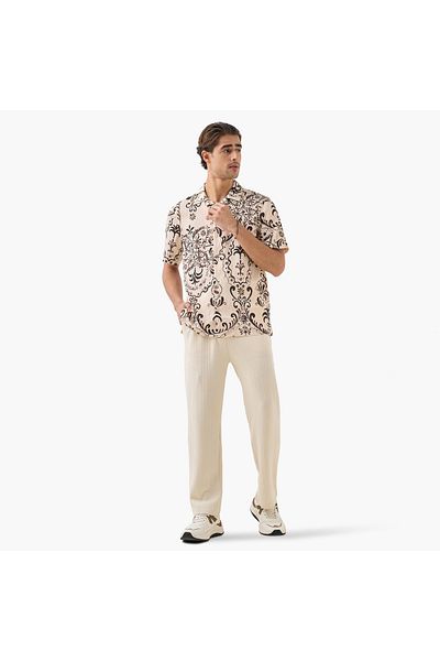 Lee Cooper قميص مطبوع بقصّة عادية مع ياقة معسكر