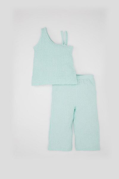 DeFacto 2-teiliges Set für Babys, Mädchen, One-Shoulder-Bluse, Hose C5170a524sm
