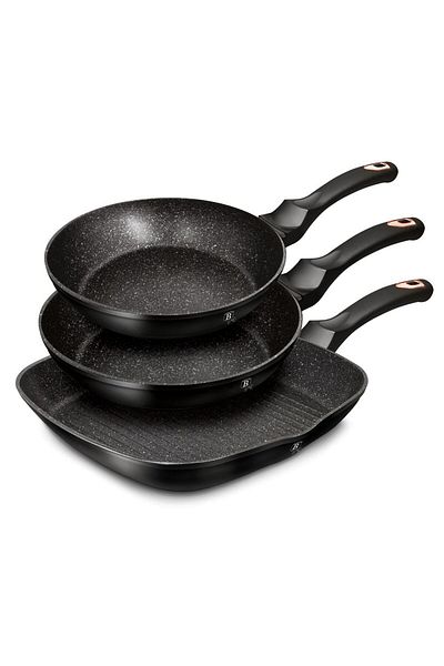 Berlinger Black Rose Collection 3-piece pan set with marble top