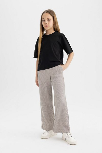 DeFacto Dívčí vaflové kalhoty Straight Fit C4596A824SM