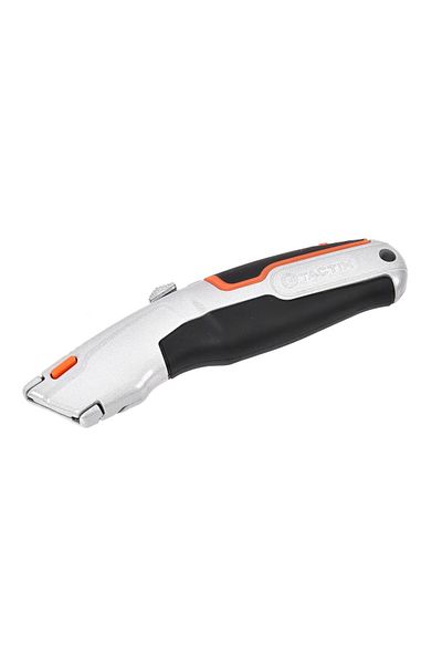 Tactix Heavy Duty Retractable Stainless Steel Utility-Knife with Non-Slip Grip and Blades