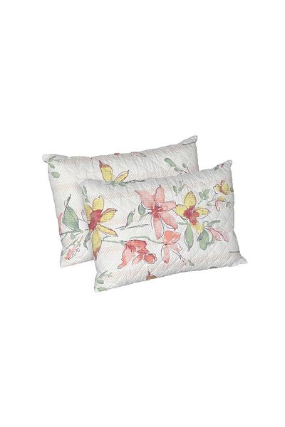ALCAM Set Of 2 Flore Pillows, Quilted Microfiber, 50x70 Cm