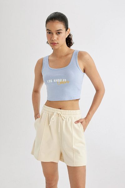 DeFacto Fit Nba Los Angeles Lakers Crew Neck Rib C4914Ax24Sm