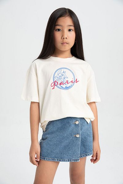 DeFacto Looney Tunes Print Girls T-Shirt - Oversize, Crew Neck, Short Sleeve C4824A824Sm