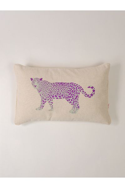 Galia Tasarım Safari Leopard Linen Print Throw Pillow Cover