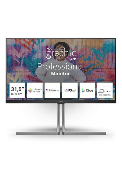 Aoc Monitor IPS LED UHD HDMI, DisplayPort, Boxe, Pivot, Hz, ms (Negru/Argintiu)