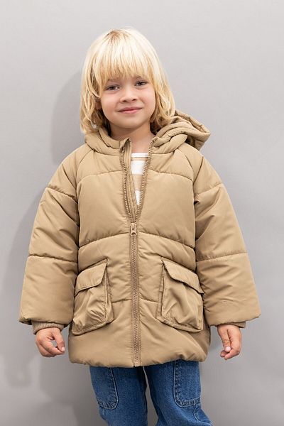 DeFacto Water Repellent, Ribbed Sleeve, Hooded Fleece Coat for Baby Boy - A2212A524Wn