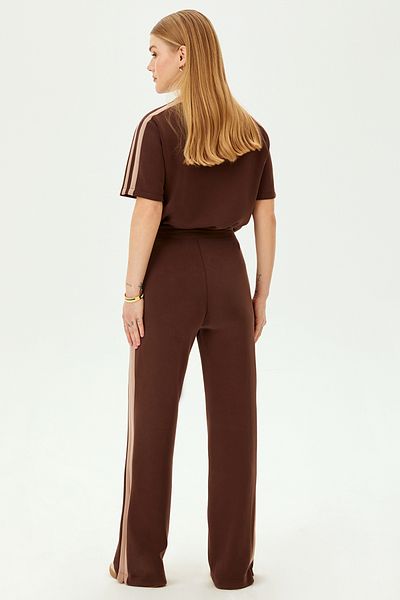 Allyco Ribbed Modal Blend Comfortable Fit Knitted Trousers with Elastic Waist