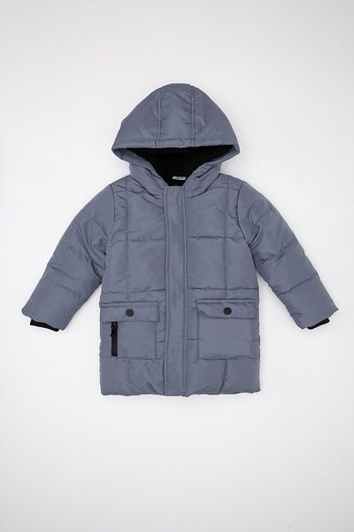 DeFacto Wasserabweisender Fleece-Mantel mit gerippten Ärmeln und Kapuze für Babys – C5324a524cw