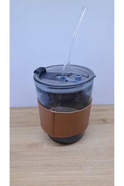 blackleg زجاج مع شفاطة وغطاء جلدي مقاوم للحرارة، كوب شاي وقهوة ومشروبات باردة...