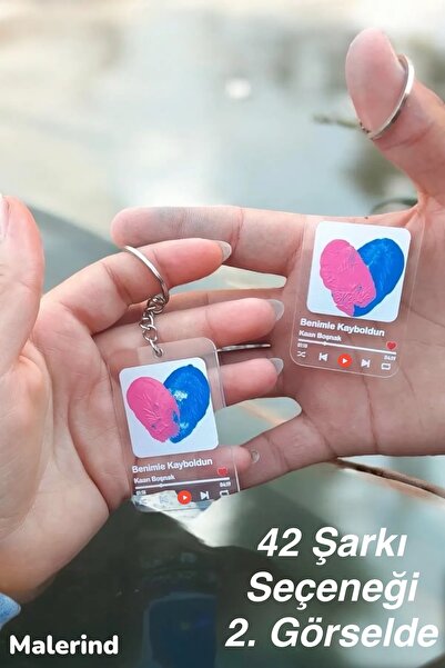 Malerind Sevgili Parmak Izi Seti Anahtarlık Çift Sevgili Anahtarlık 2 Adet Sevgililer Günü Hediyesi