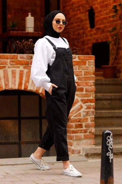 sorisso Kandin Black Comfortable Denim Overalls