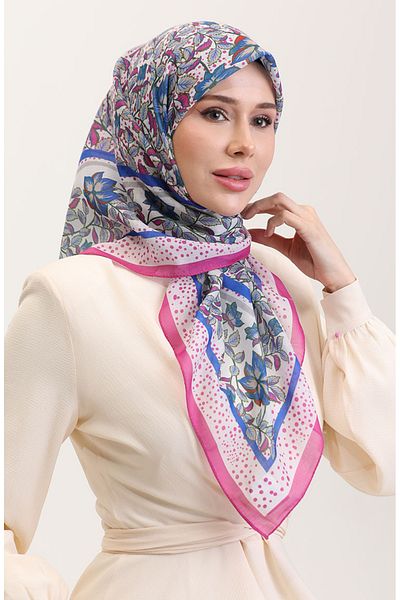 sefamerve Βαμβακερό κασκόλ με σχέδιο - 2075-06 Saks - Фusha