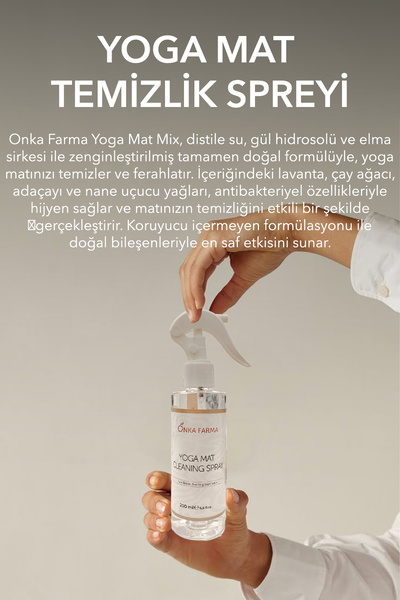 OnkaFarma Onka Farma Yoga Mat Temizlik Spreyi 200 ml Yenileyici Tazeleyici Doğal Uçucu Yağ İçerikli