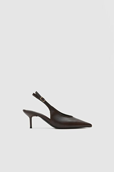 Seniorah Brown Skin Banded Women's Heeled Shoes