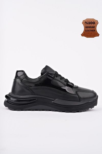 MUGGO Fortuna Lace-Up Genuine Leather Thick Sole Men's Casual Sneaker Sports Shoes