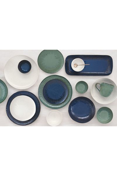 EasyLife Fluted Design Glossy Texture Gallery Porcelain Serving Bowl 1500ml