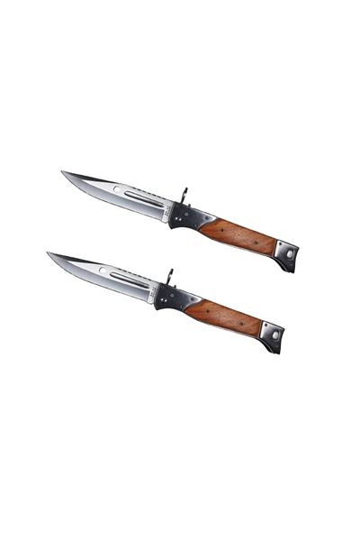 Depox Set of two hunting knives, AK-47 Assault, 27 cm, sheath included, brown